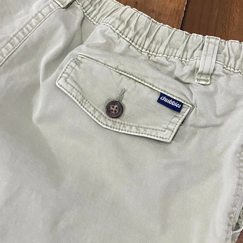 Chubbies Mens Stretch Twill Elastic Waist Shorts Sage Green Size Medium 5.5